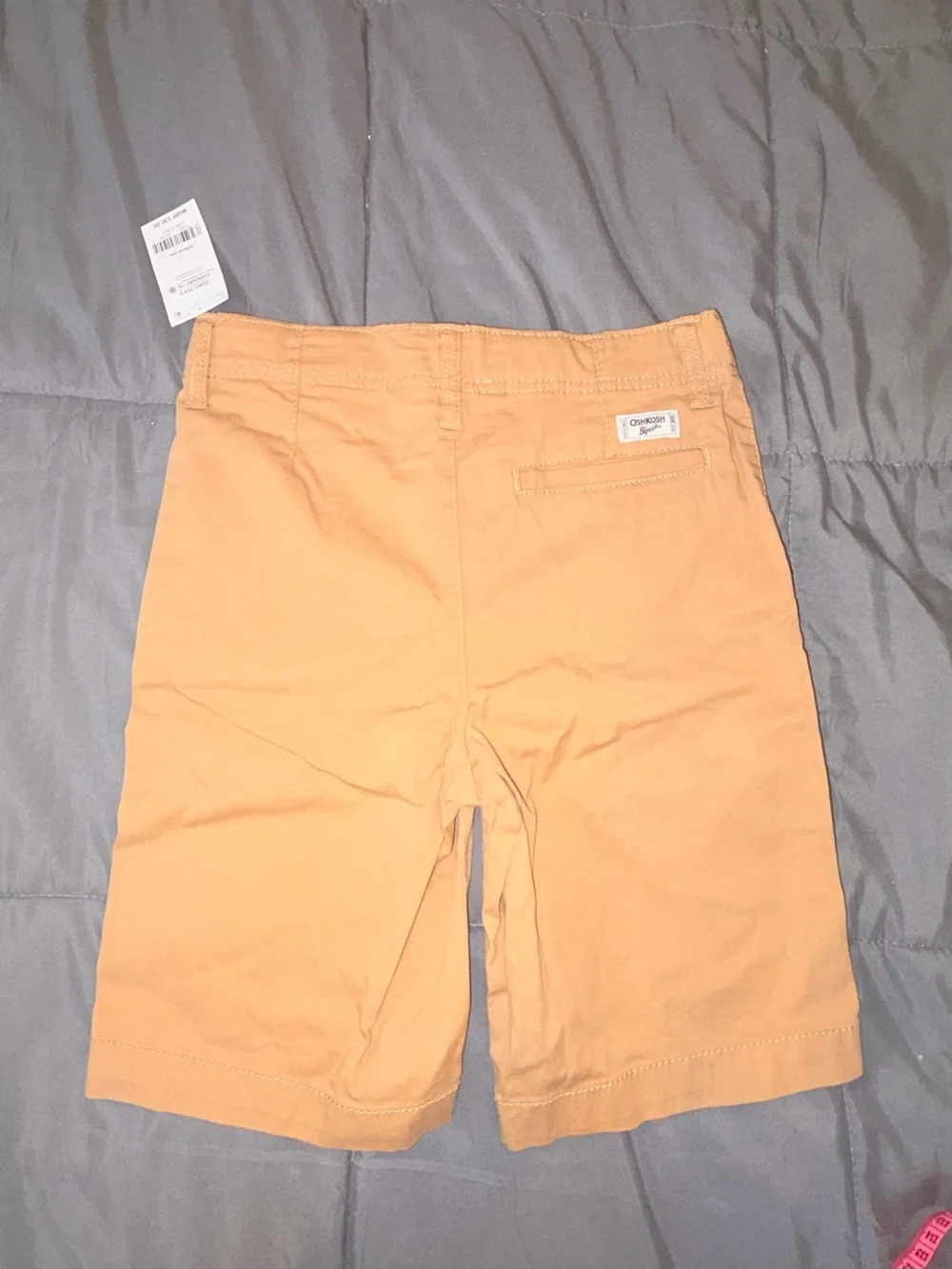 OshKosh B’gosh Boys Size 8 Tan Stretch Chino Shorts NWT